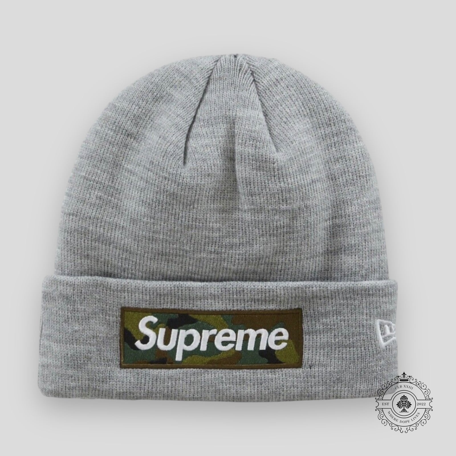 Supreme Box Logo Beanie in Heather Grey
