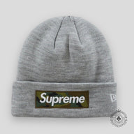 Supreme Box Logo Beanie in Heather Grey