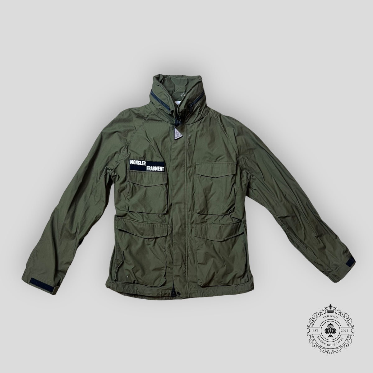 Moncler Fragment Cotton Field Jacket in Army green