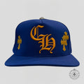 Chrome Hearts Cross Patch Hat in Blue / Gold