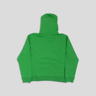 CLB XXIII green Louis Vuitton cotton hoodie, back view showing plain design and hood