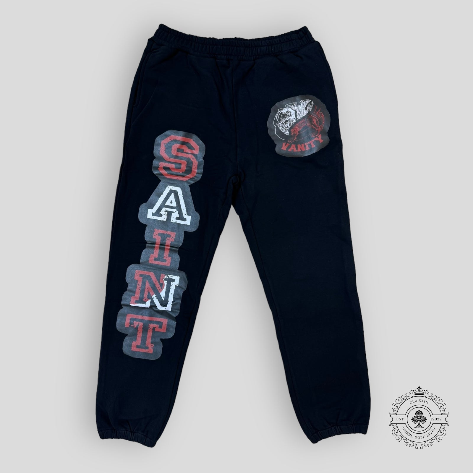 Saint Vanity Sweatpants in Black / Red