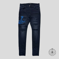 Amiri Blue Poison Archival Skinny Jeans in Black