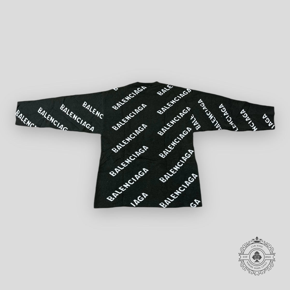 Balenciaga All Over Logo Sweater in Khaki