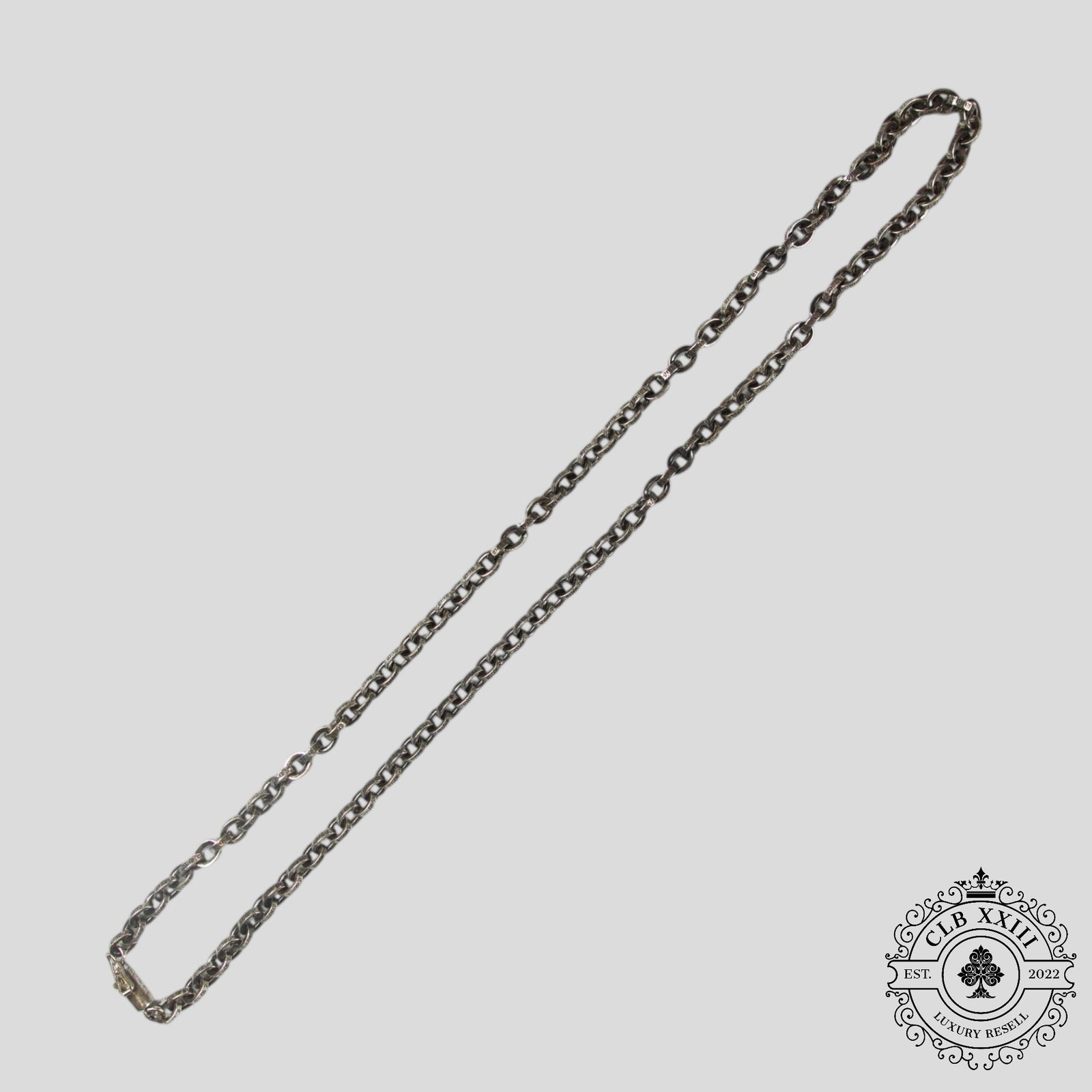 Chrome Hearts Paper Chain Necklace 20" in Silver