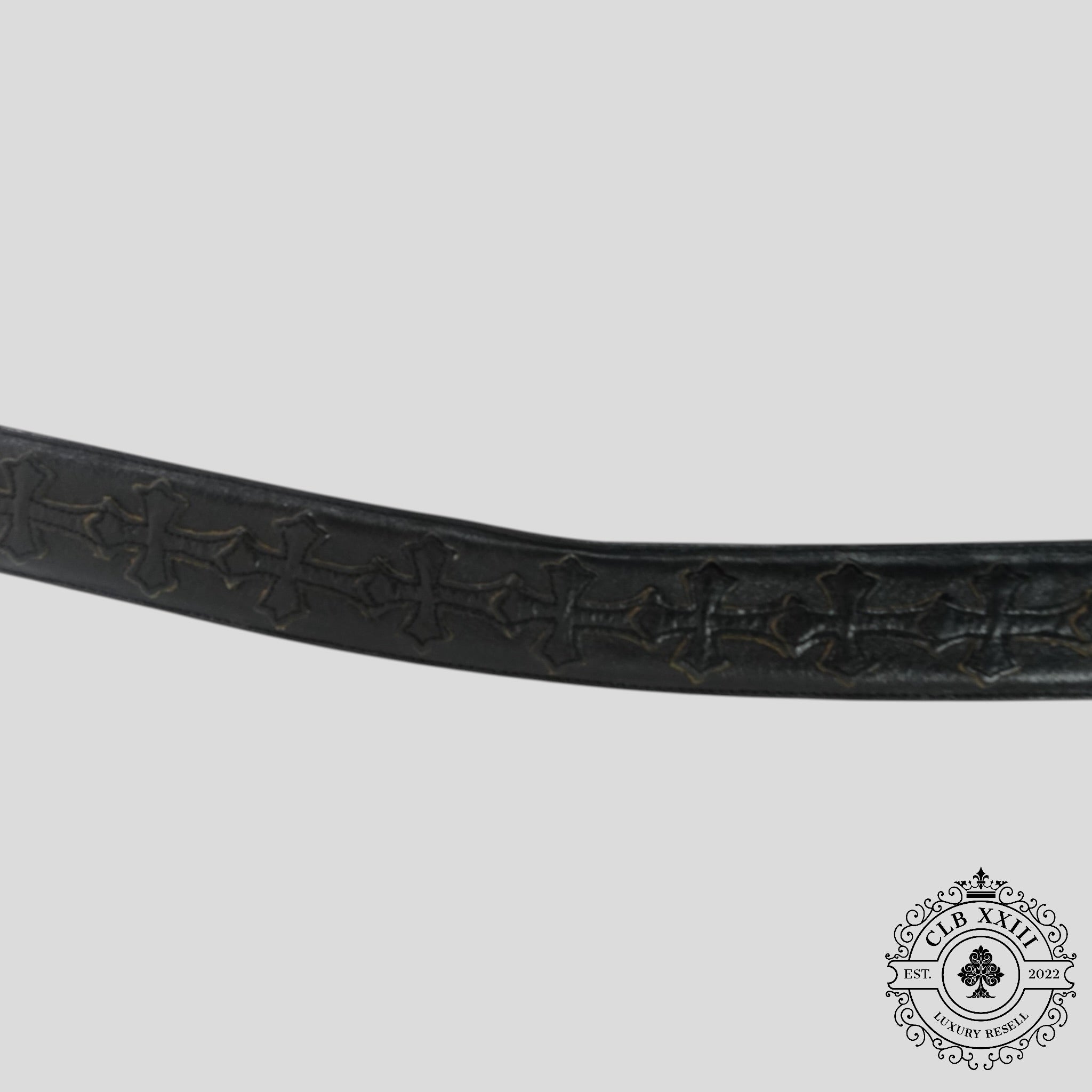 Chrome Hearts Leather Cross Patch Belt Strap