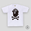 Bape Crossbone Captain Ape Tee in White