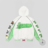 Supreme Grid Iron Zip Up Hoodie in White