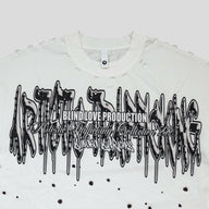 Blind Love Artistic Trafficking Rhinestone T-Shirt in White/Black