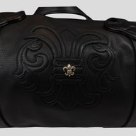 Chrome Hearts Fleur Patch Leather Duffle in Black