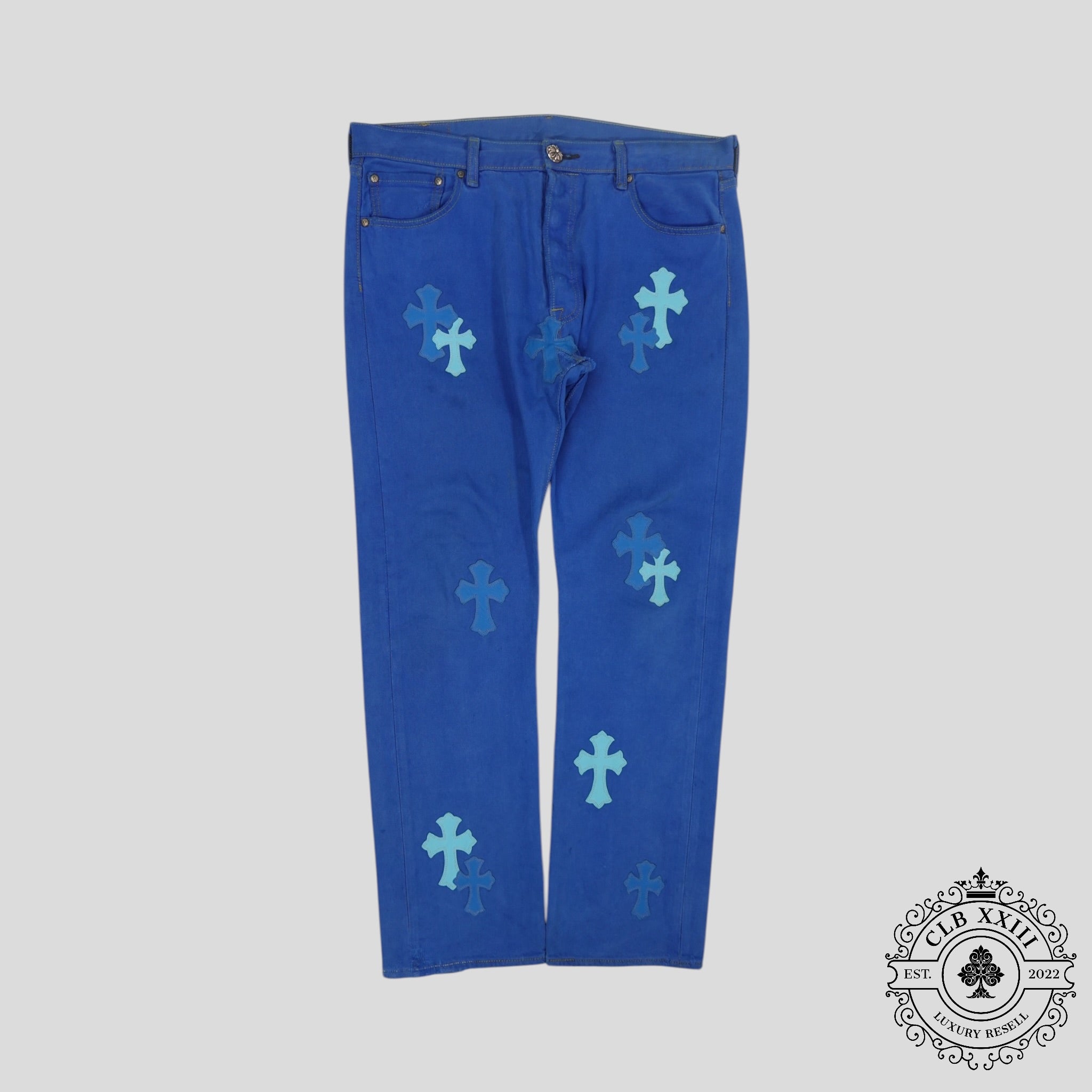 Chrome Hearts Levis Cross Patch Jeans in Blue