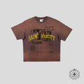 Saint Vanity Newspaper Tee in Brown