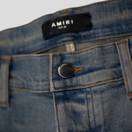 AMIRI PLAID THRASHER JEANS - CLAY INDIGO