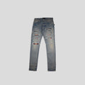 AMIRI PLAID THRASHER JEANS - CLAY INDIGO
