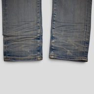 AMIRI PLAID THRASHER JEANS - CLAY INDIGO
