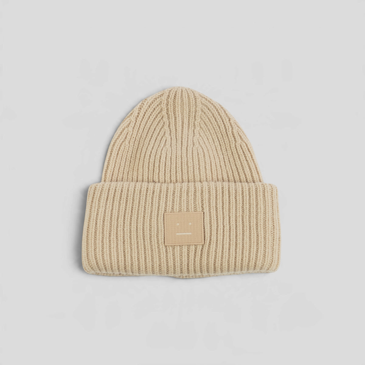 Acne Studio Large Face Beanie in Tan