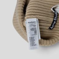 Acne Studio Large Face Beanie in Tan