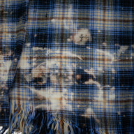 Amiri Bleached Heavy Flannel Button Up in Petrol Blue