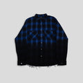 Amiri Distressed Flannel in Blue