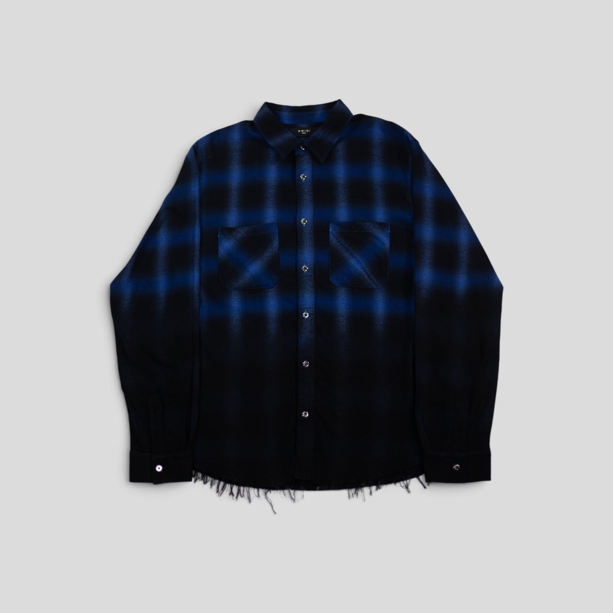 Amiri Distressed Flannel in Blue