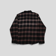 Amiri Gradient Shadow Plaid Shirt in Dark Brown