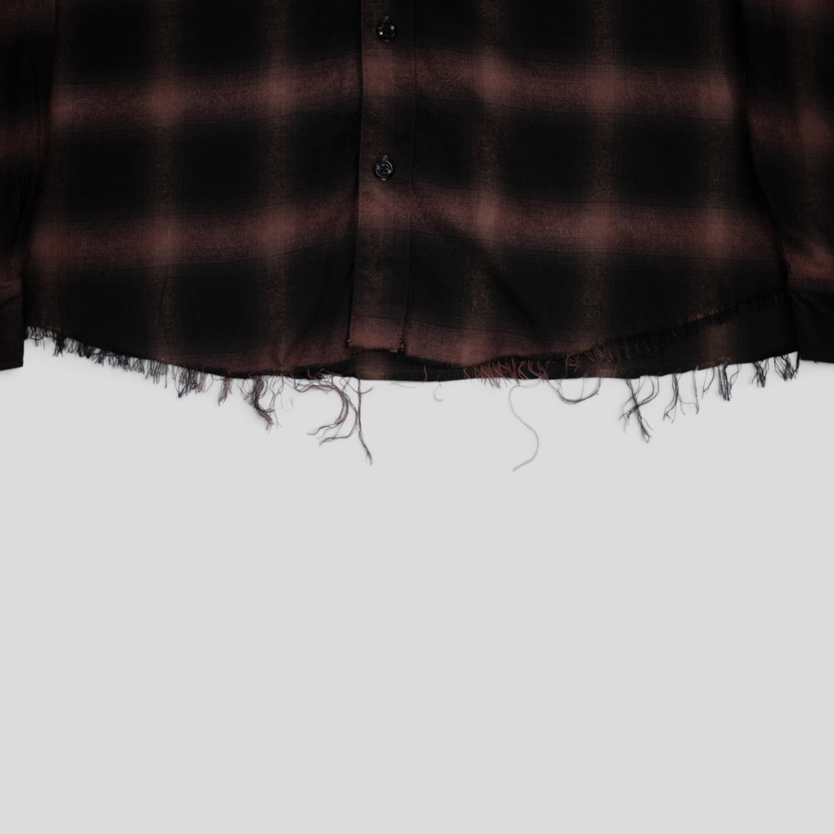 Amiri Gradient Shadow Plaid Shirt in Dark Brown