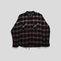 Amiri Gradient Shadow Plaid Shirt in Dark Brown