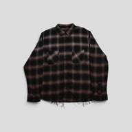 Amiri Gradient Shadow Plaid Shirt in Dark Brown