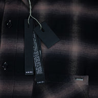 Amiri Gradient Shadow Plaid Shirt in Dark Brown