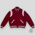 Saint Laurent Varsity Teddy Jacket in Red