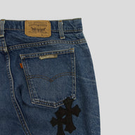 Chrome Hearts Levis Leather Cross Patch Jeans