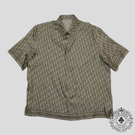Dior Oblique Button Up Silk Shirt in Green