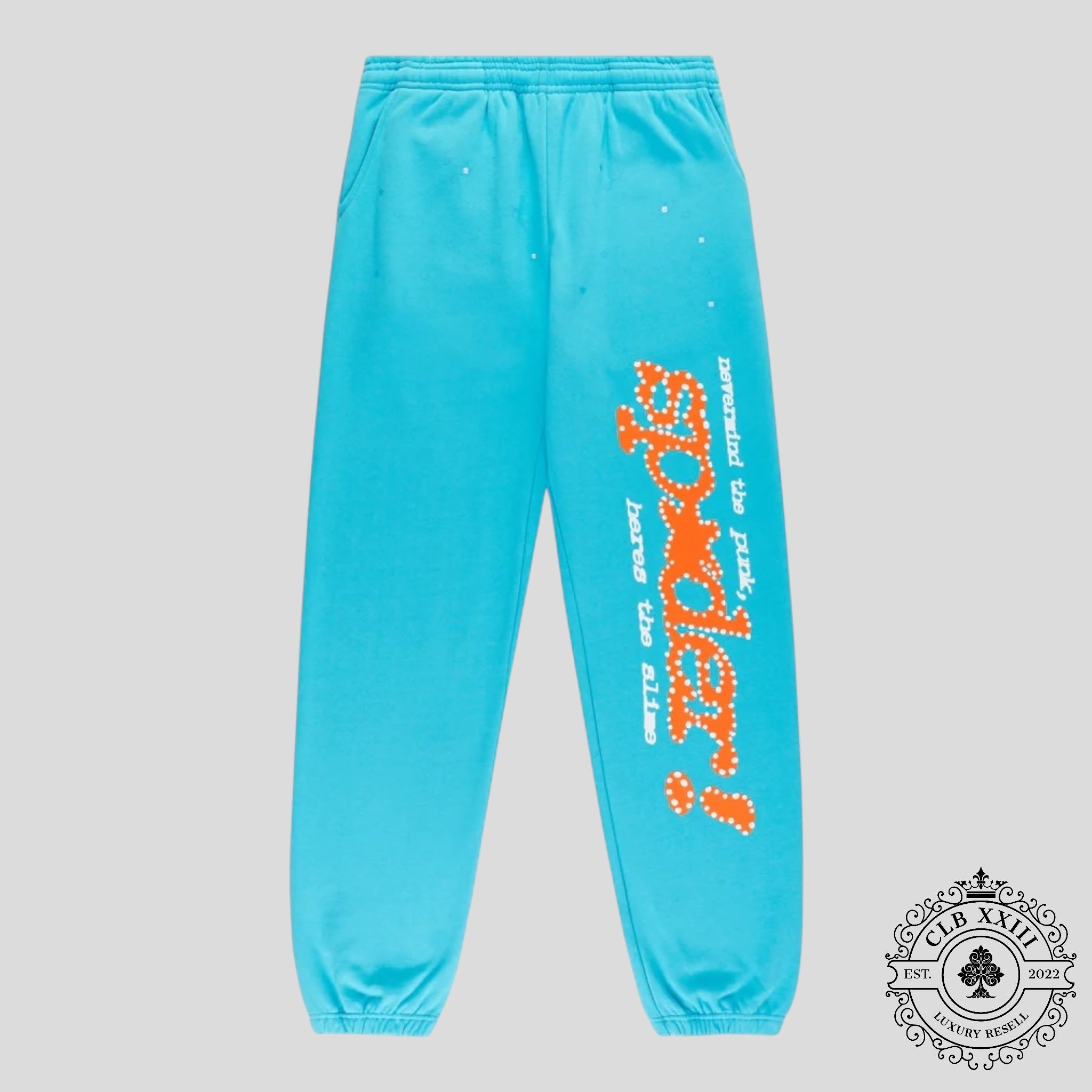 Sp5der Punk V2 Sweatpants in Cyan