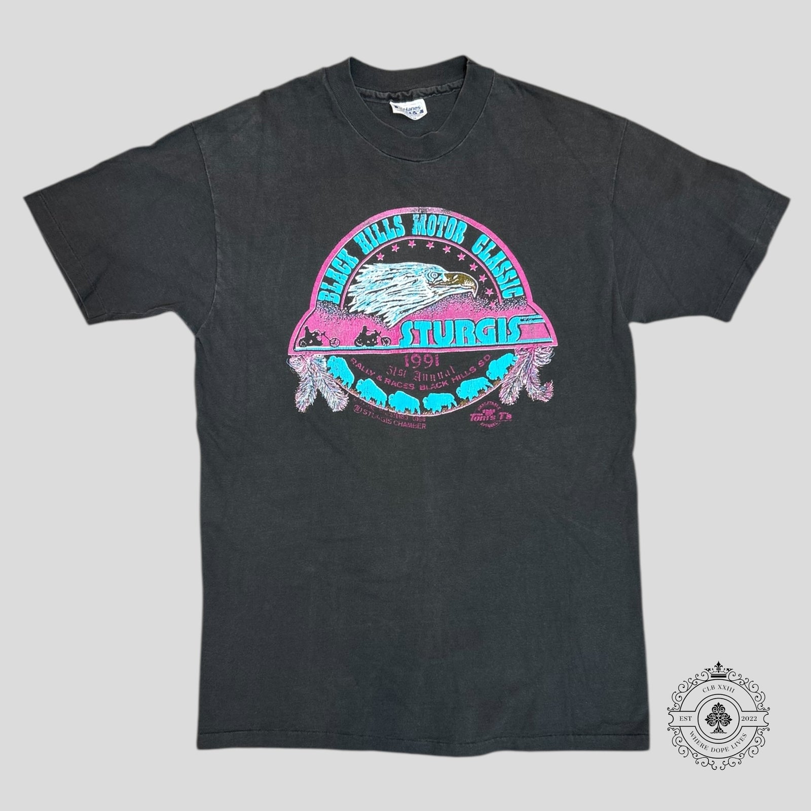 Black Hills Motor Classic Sturgis 1991 Vintage Tee in Black