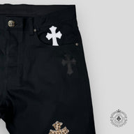 Chrome Hearts Cross Patch Raw Denim Jeans