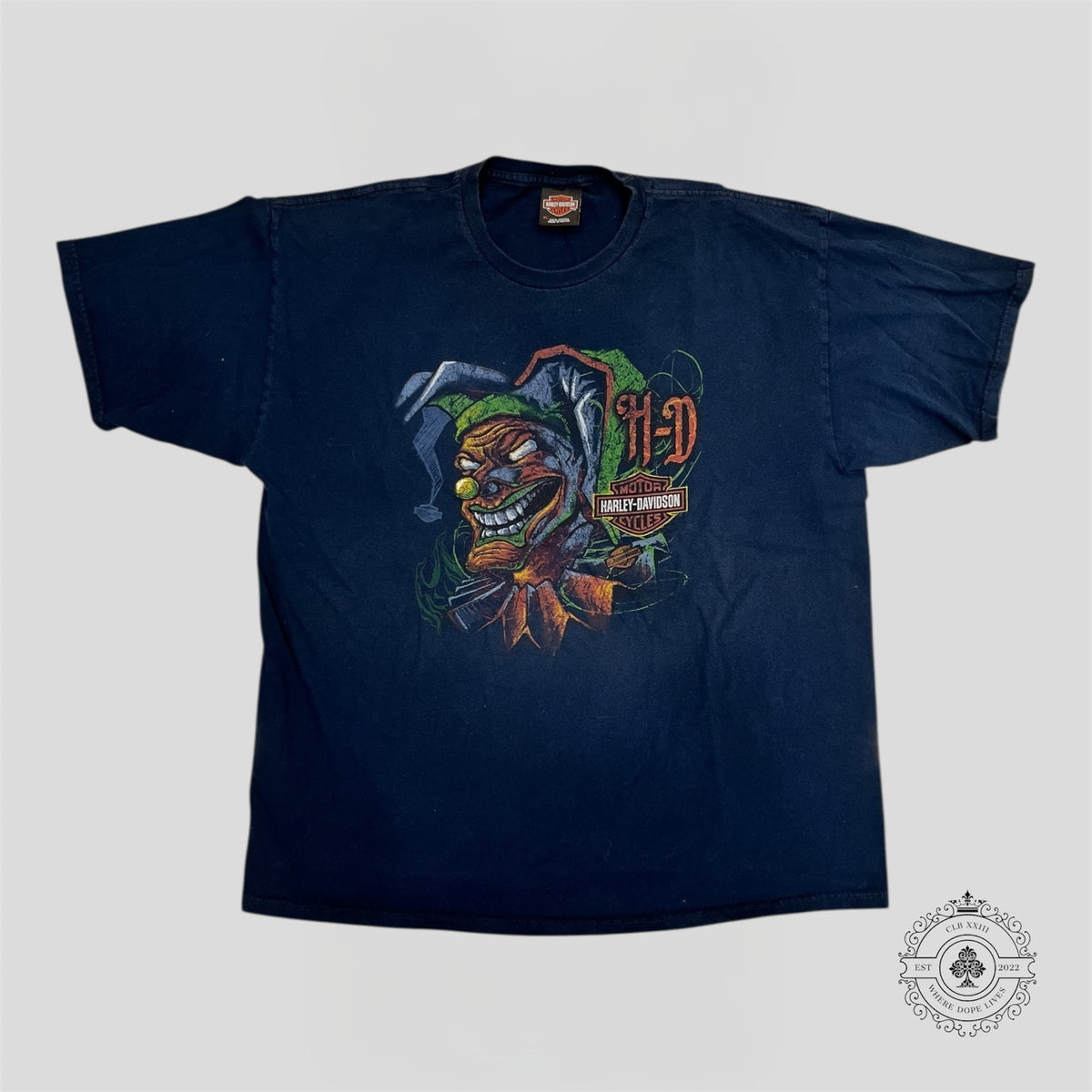Harley Davidson Vintage Joker Tee in Navy Blue