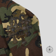 Chrome Hearts Vintage Cross Patch Thermal Zip Up Hoodie