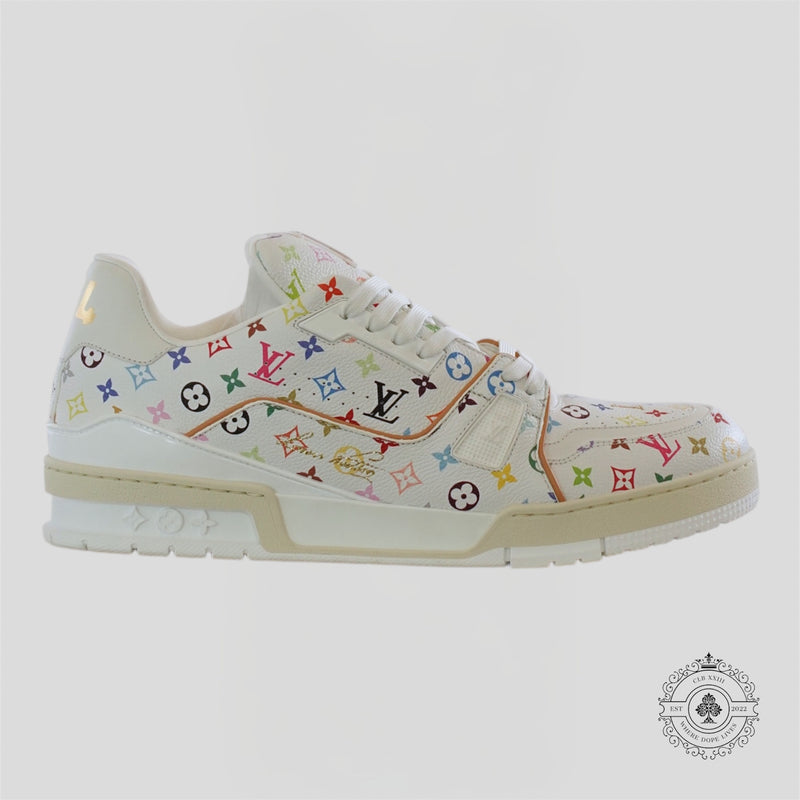 Louis Vuitton X Takashi Murakami LV Trainer Sneaker in White
