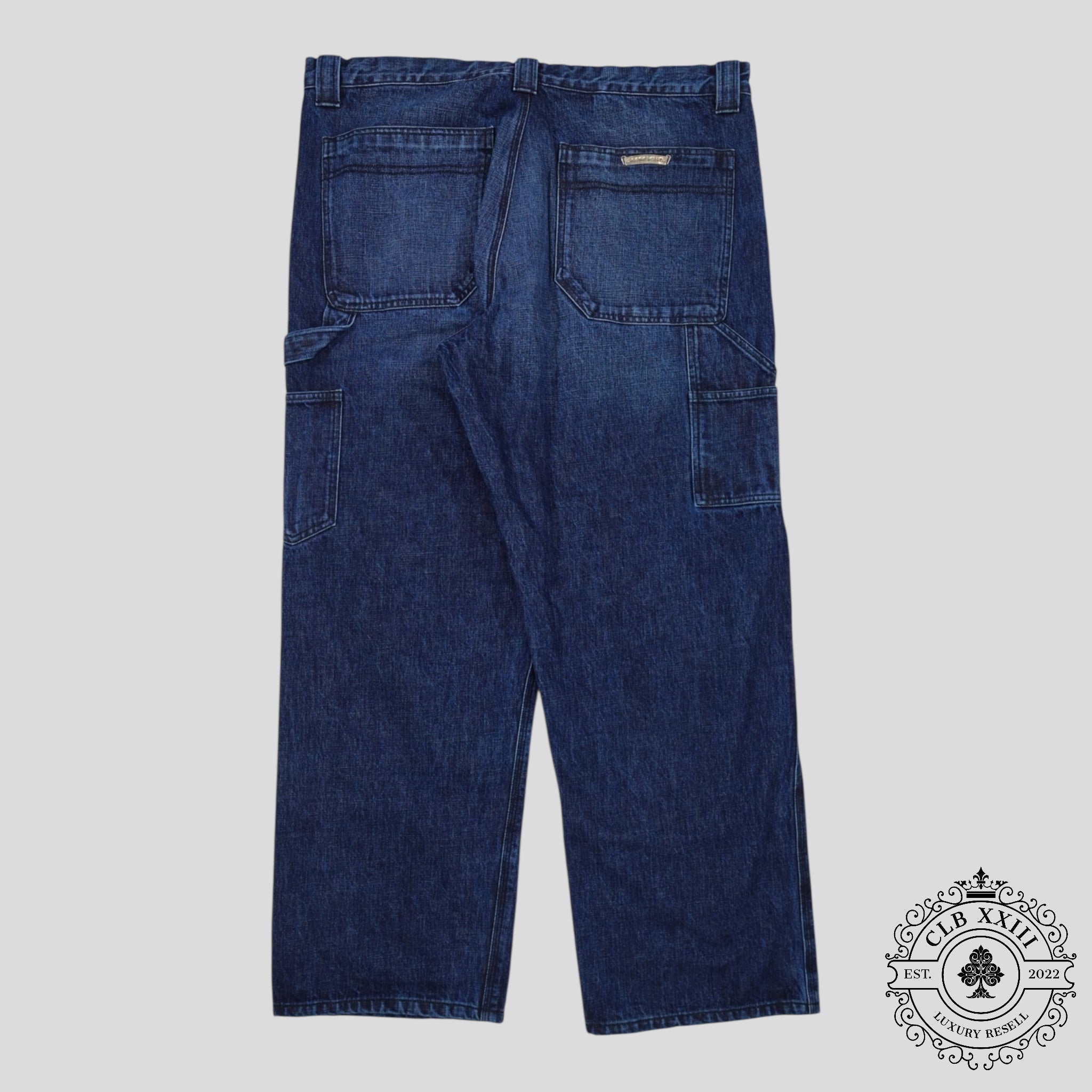 Chrome Hearts Double Turbo Diesel Carpenter Pants in Dark Wash