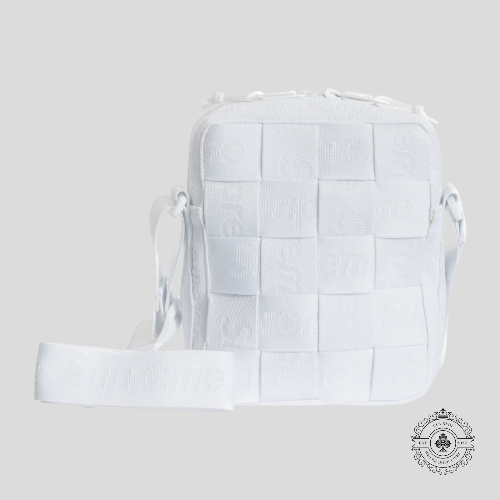 Supreme Woven Shoulder Bag in White