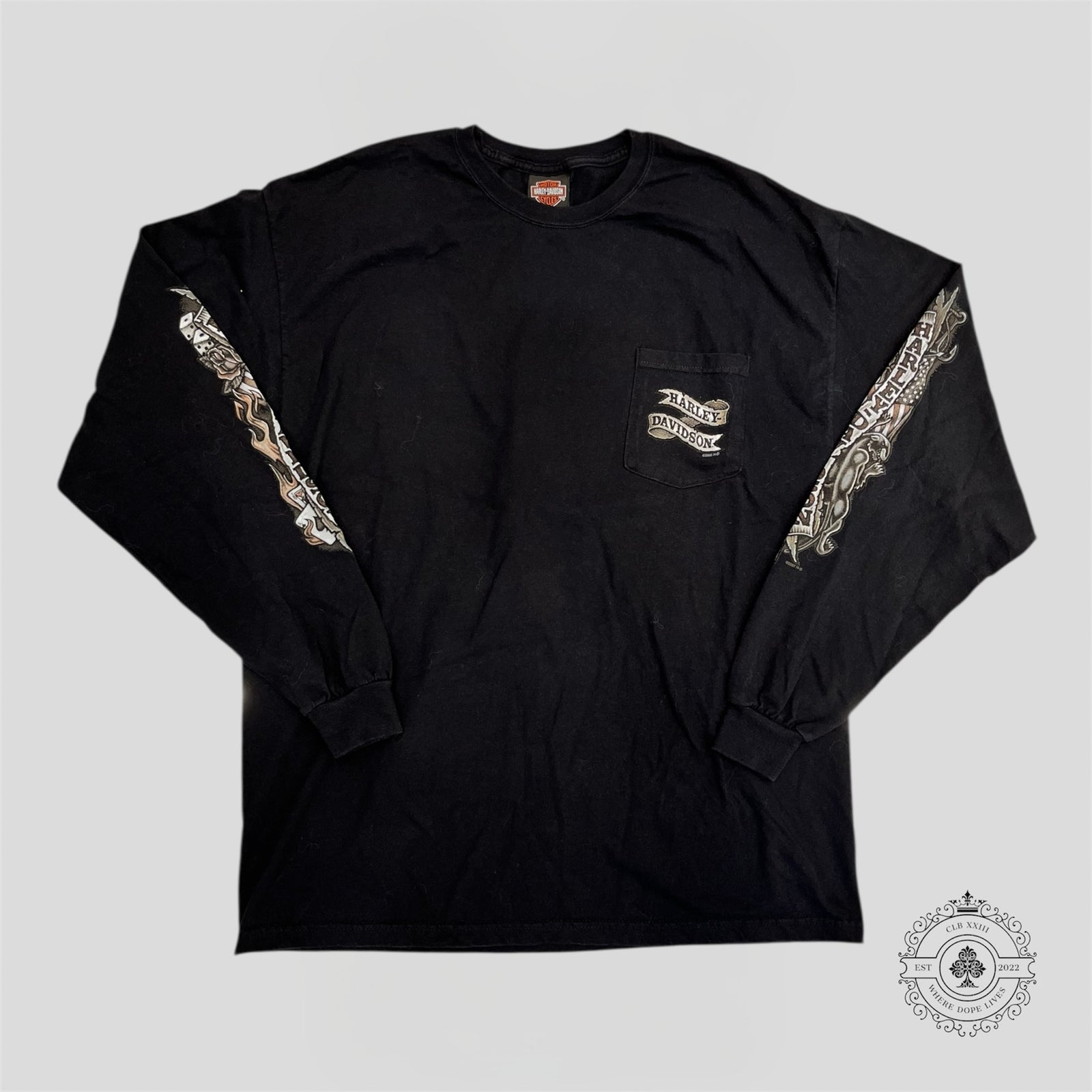 Harley Davidson Thoroughbred L/S Tee in Black