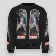 Who Decides War Descent Crewneck Sweater In Vintage Grey