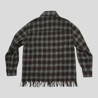 Amiri Fringe Wool Overshirt in Grey
