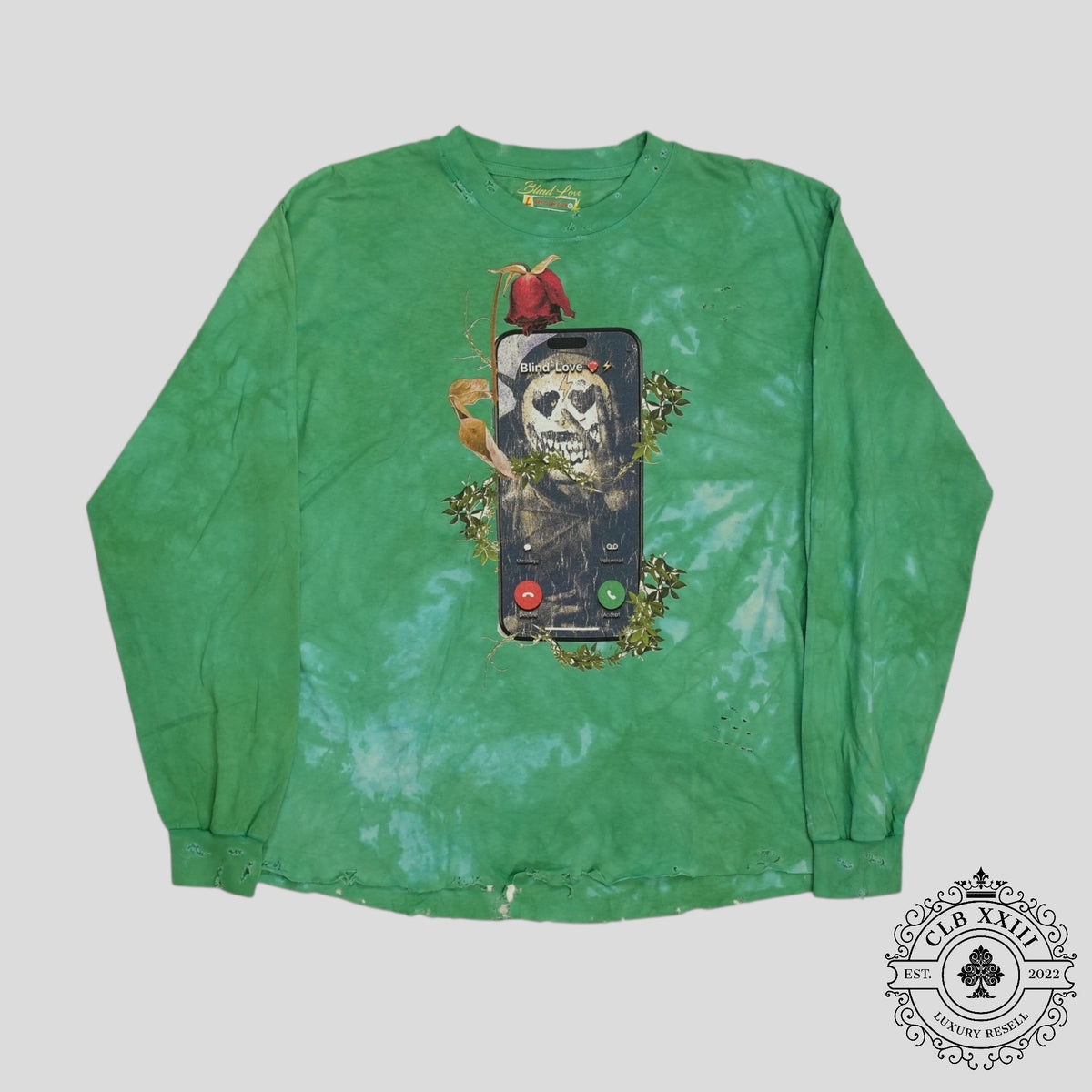 Blind Love Reap What You Love Long Sleeve T-Shirt in Green