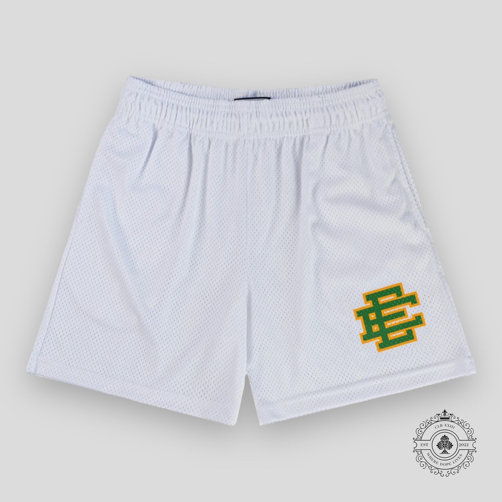 Eric Emanuel EE Basic Shorts in White/Green