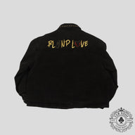 Blind Love Studded Embroidery Mary Trucker Jacket in Black