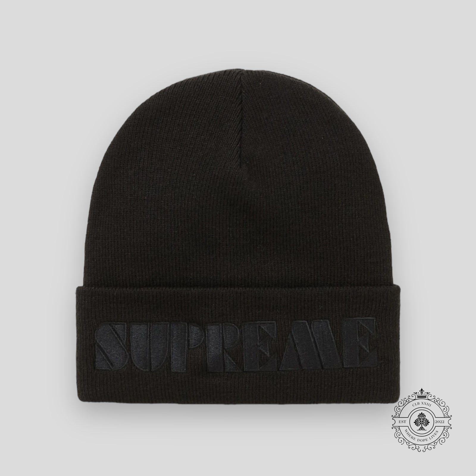 Supreme Stencil Beanie in Black
