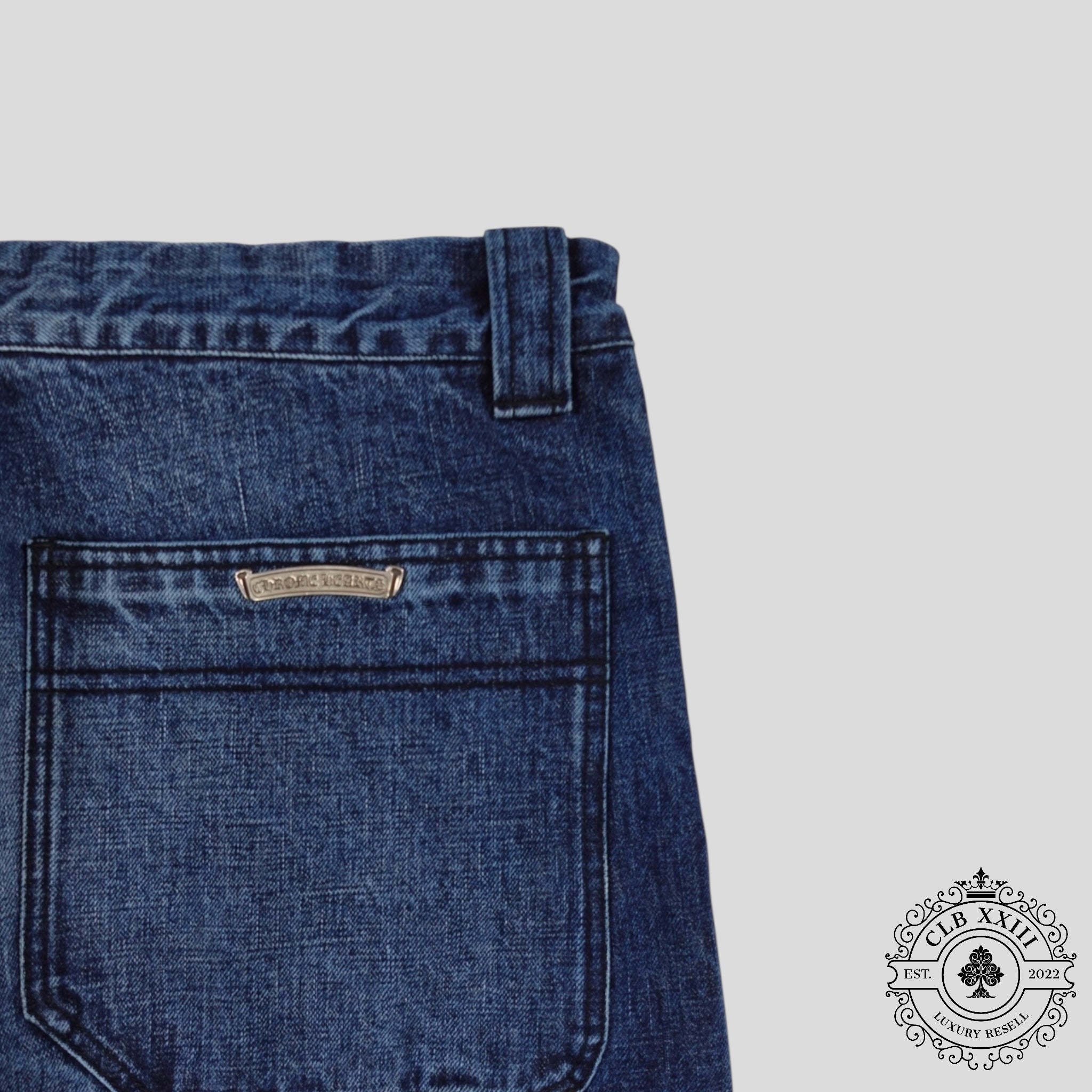 Chrome Hearts Double Turbo Diesel Carpenter Pants in Dark Wash