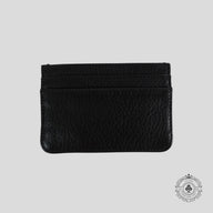 Chrome Hearts Leather Scroll Plate Cardholder in Black