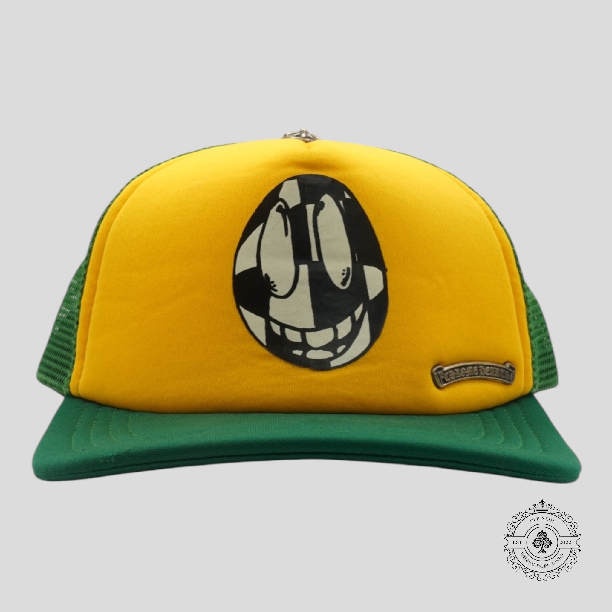 Chrome Hearts Matty Boy Smiley Hat in Green / Yellow